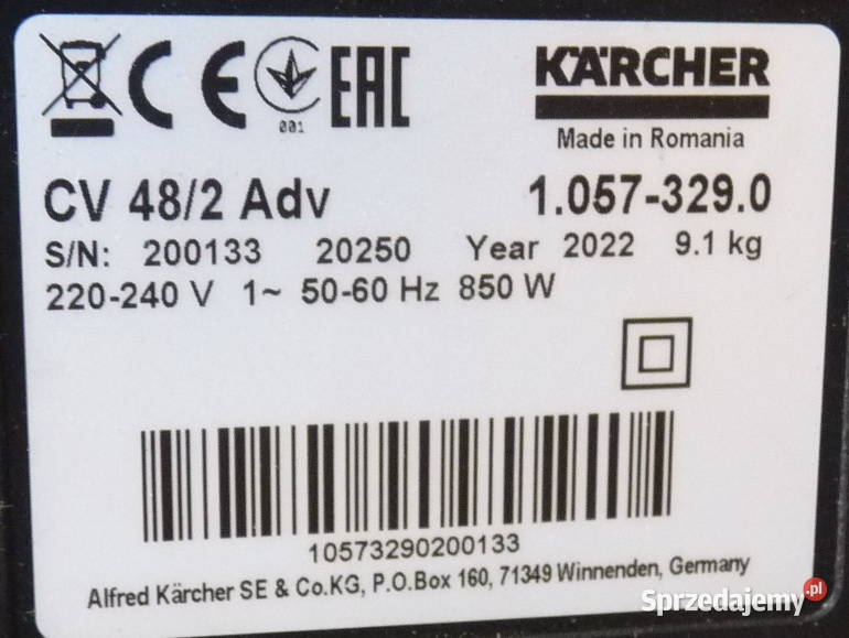 Odkurzacz kolumnowy Karcher Cv 482 Adv Wrocław sprzedam