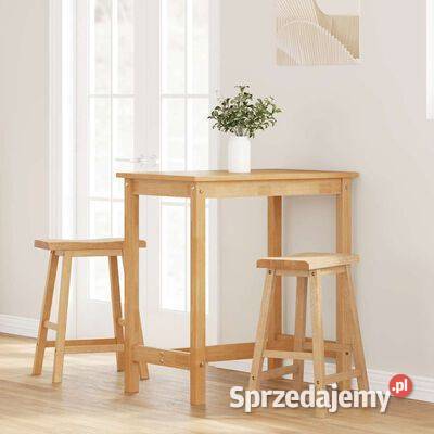 vidaXL Hokery barowe 2 Naturalne drewno lite