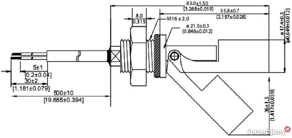 Czujnik poziomu cieczy 1000V AC DC poziomy Wyszków