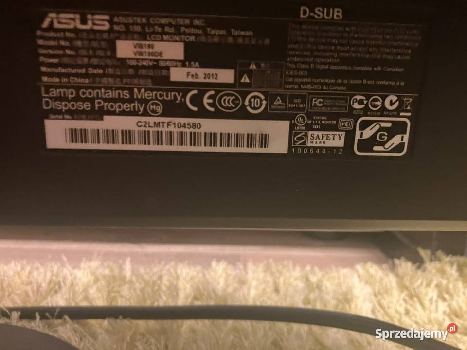 Monitor ASUS VW190DE 19 LCD świętokrzyskie Kielce
