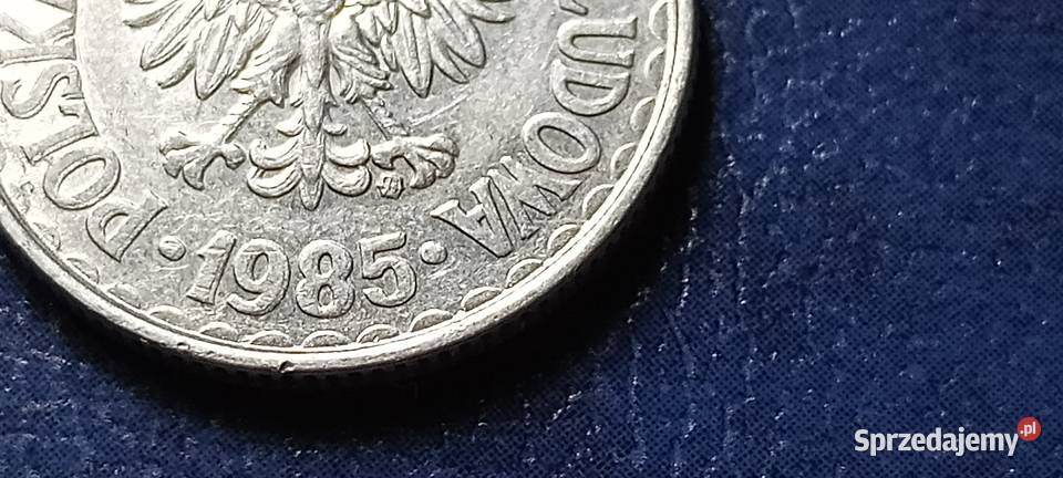 Stare monety 1 złoty 1985 podwójna data i napis Lesko