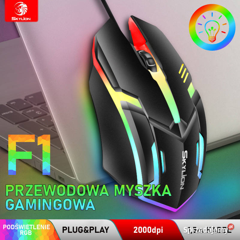 SKYLION F1 przewodowa myszka gamingowa RGB Klawiatury i myszy mazowieckie Warszawa