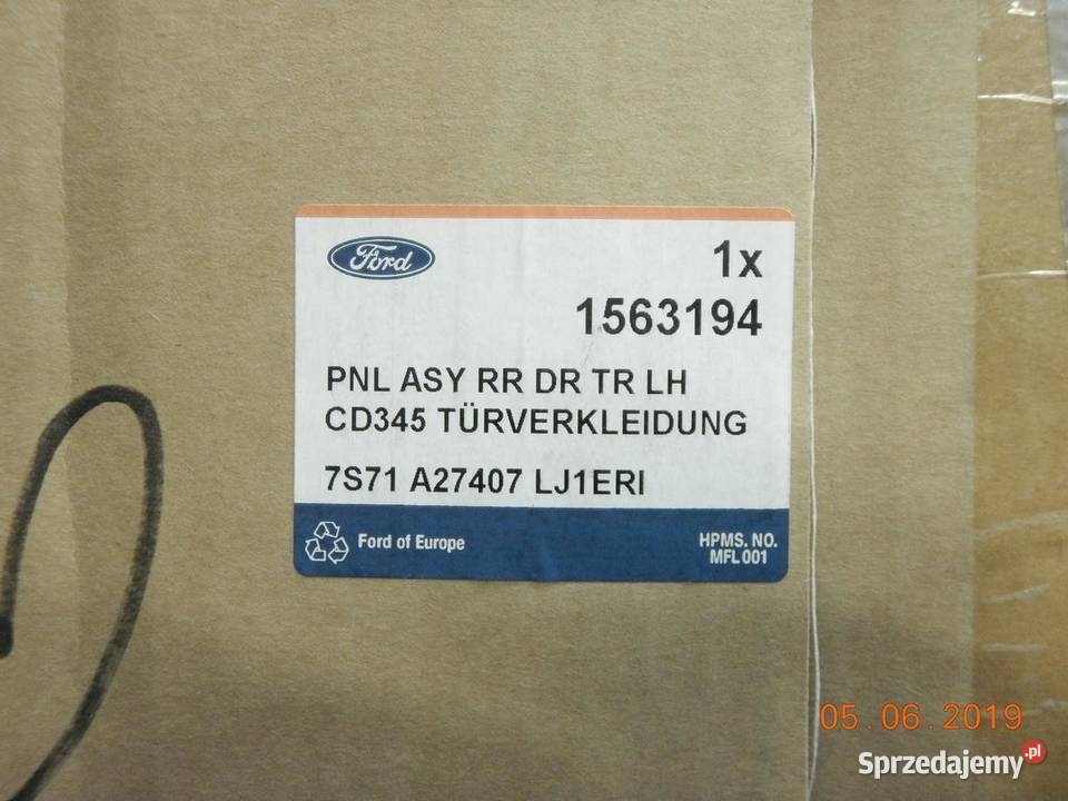 BOCZEK DRZWI LEWY TYŁ MONDEO MK4 0714 1563194