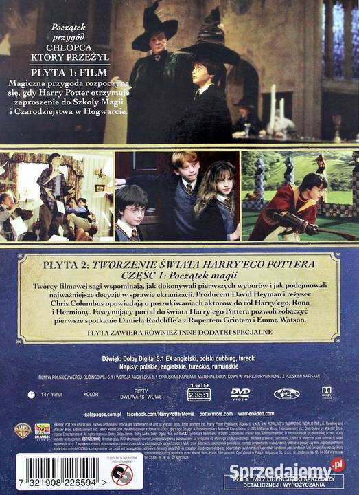 HARRY POTTER PEŁNA KOLEKCJA 8 FILMÓW 16 DVD Kalisz