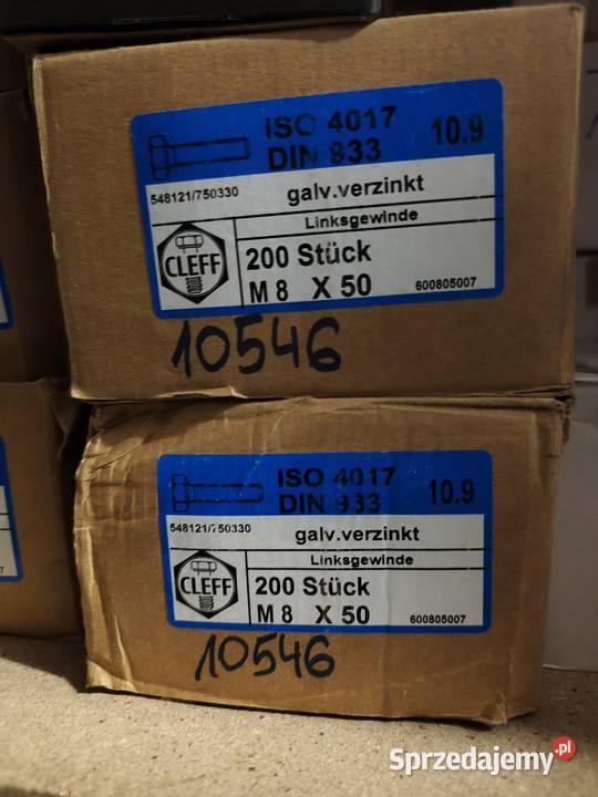 Śruba lewy gwint M 8x50x125 śląskie Rydułtowy