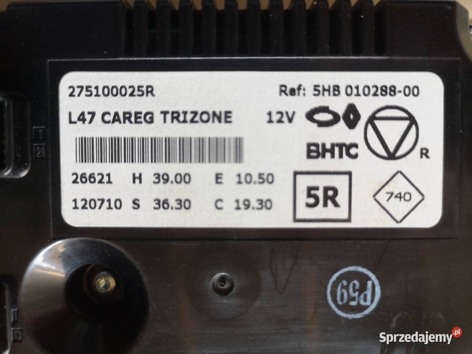 Renault Latitude panel klimatyzacji 275100025R osobowe wielkopolskie