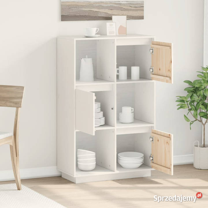 Szafka biała 74x35x117 lite drewno sosnowe Warszawa