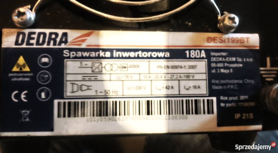 Spawarka inwertorowa desi199bt 180a DEDRA Odrowąż