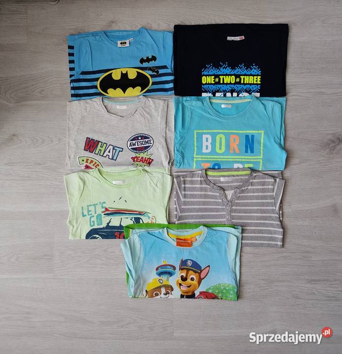 Koszulki zestaw 7 sztuk tshirty 122128 chłopca