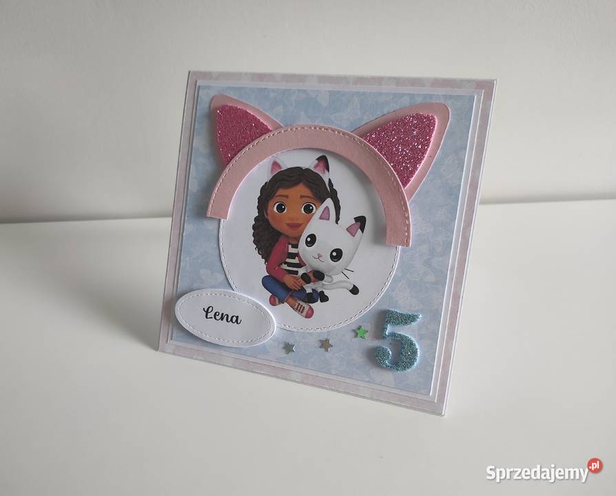 Kartka ręcznie robiona urodzinowa Koci Domek łódzkie Łódź