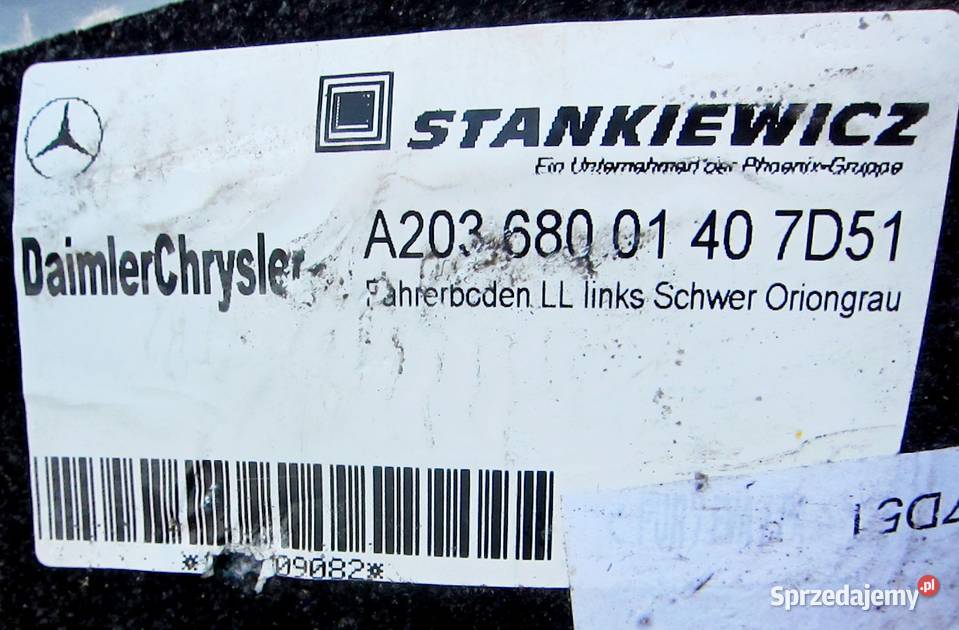 MERCEDES W203 WYKŁADZINA 2036800240 PRAWA Części Radom