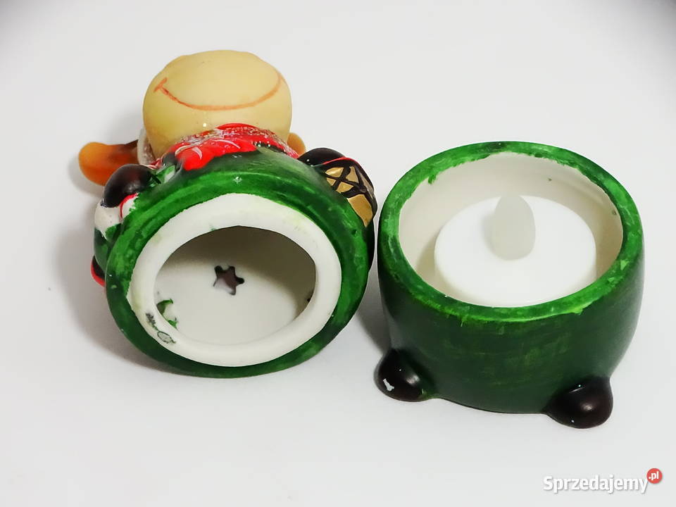 Zimowa figurka lampion porcelanowy dekoracja Biłgoraj