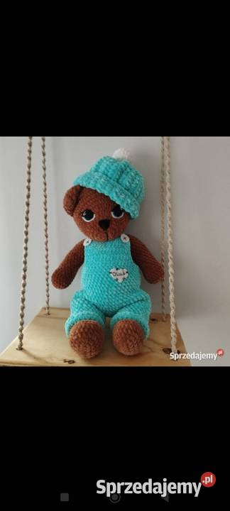 Miś na szydełku maskotka handmade śląskie Ruda Śląska