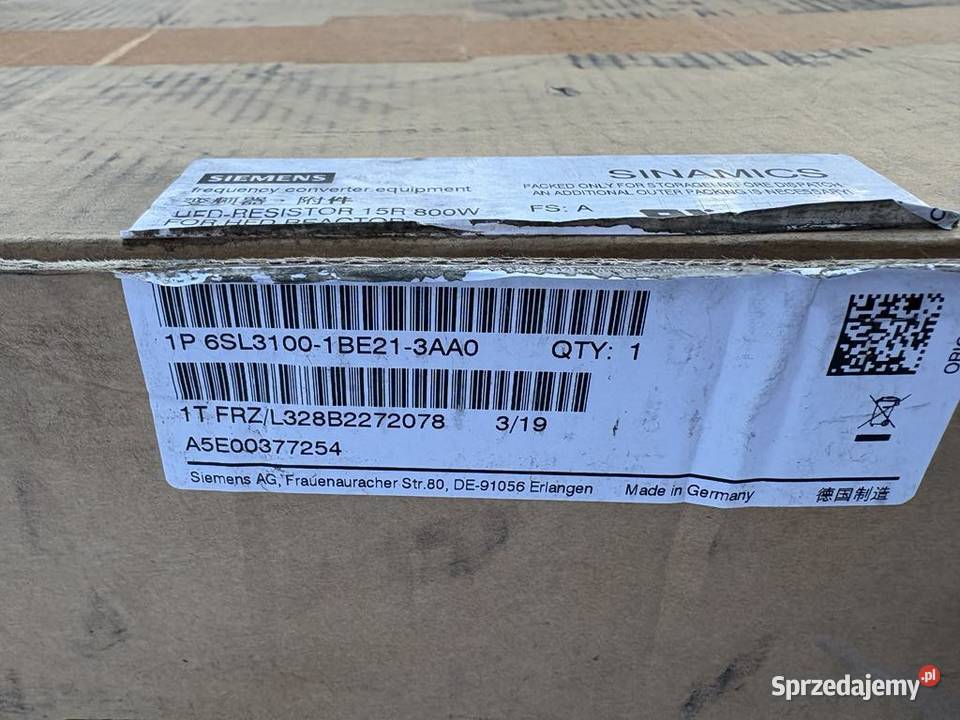 Siemens 6SL31001BE213AA0 HDF Ressistor