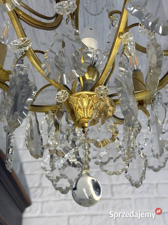 Francuski kryształowy Żyrandol 55 renowacji Antyki, Sztuka, Kolekcje