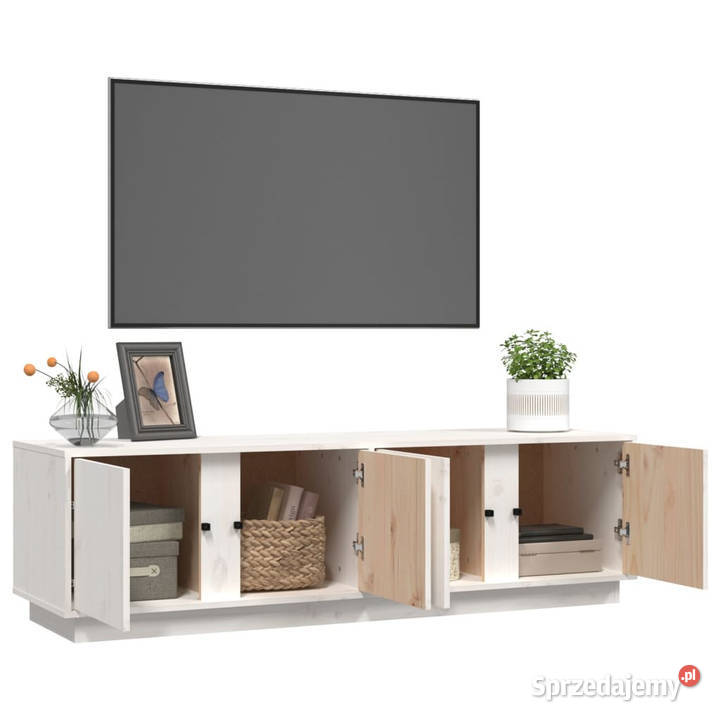 Szafka pod telewizor biała 140x40x40 lite drewno Warszawa