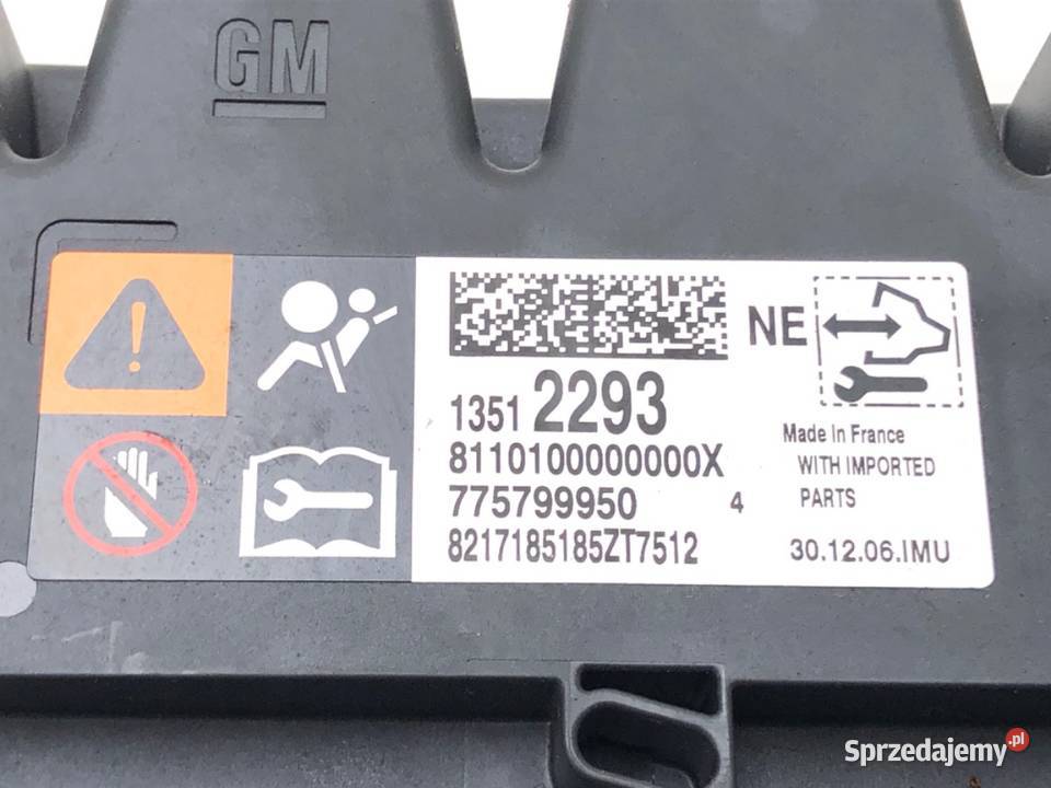 SENSOR AIRBAG OPEL ADAM 13512293 1219 CZUJNIK