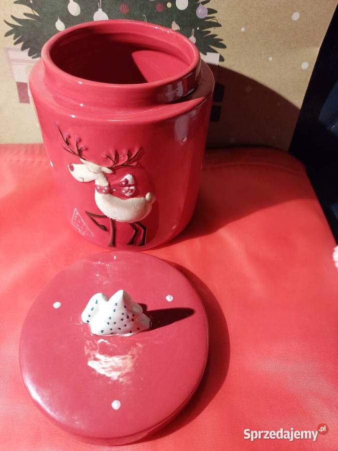 Pojemnik ceramiczny czerwony Nowy Wrocław sprzedam