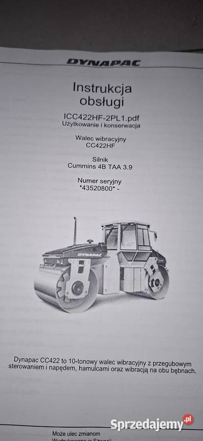 Dokumentacja serwisowa Dynapac CC422HF