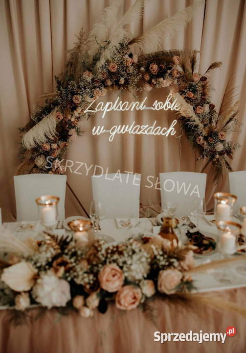 Napis ledowy neon Zapisani sobie w gwiazdach Kłobuck