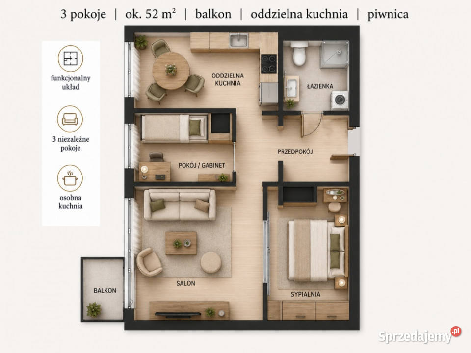 3 pokoje generalnym remoncie balkon AGD bez 7826zł/m2 Częstochowa