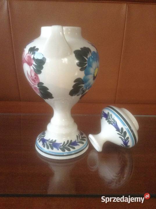 Wazon fajansowy z uchwytami i przykrywką Koło Opole