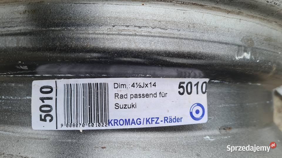 felgi stalowe r14 45jx14 et45 ch54 4x100 suzuki Rozmiar 14" Legnica