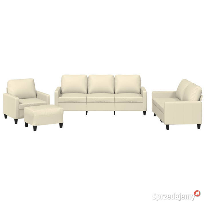 4osobowa sofa z poduszkami kremowa sztuczna Sofy i kanapy mazowieckie Warszawa