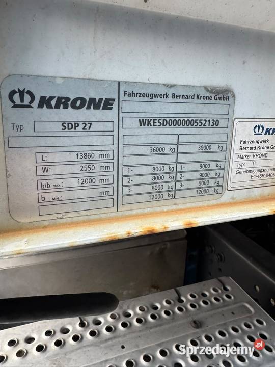Krone Model standard osie SAF wielkopolskie Wilczyna
