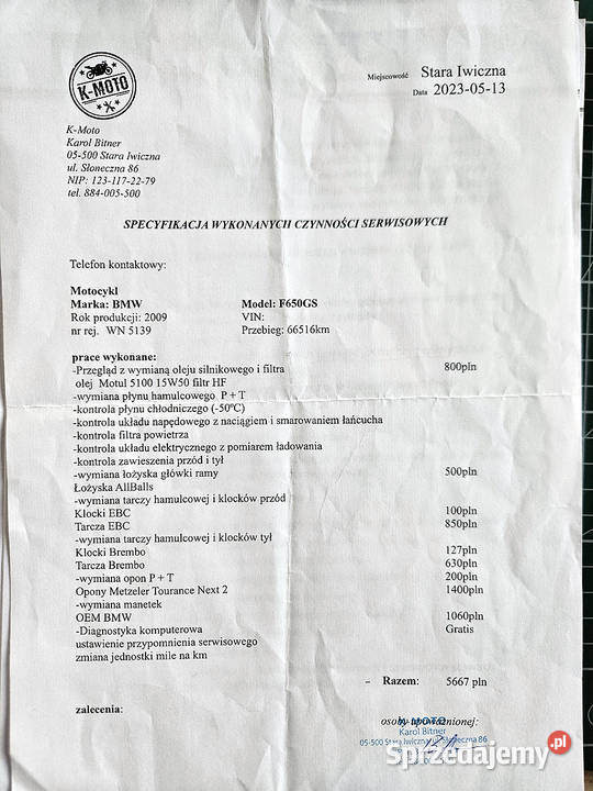 BMW F650GS Twin K72 800ccm metalic wielkopolskie Straduń sprzedam