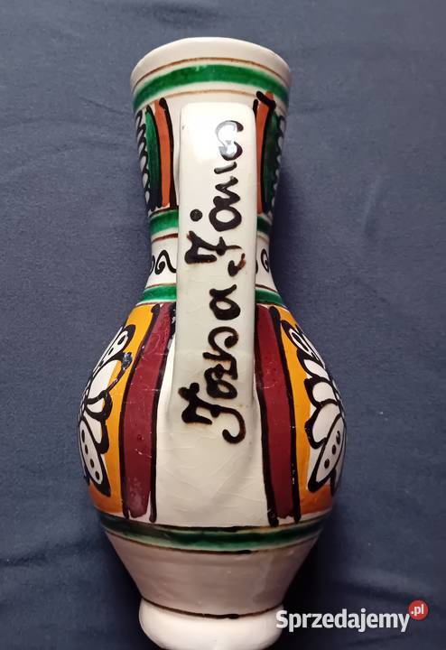 Ręcznie malowany dzbanek ceramika ludowa Korond