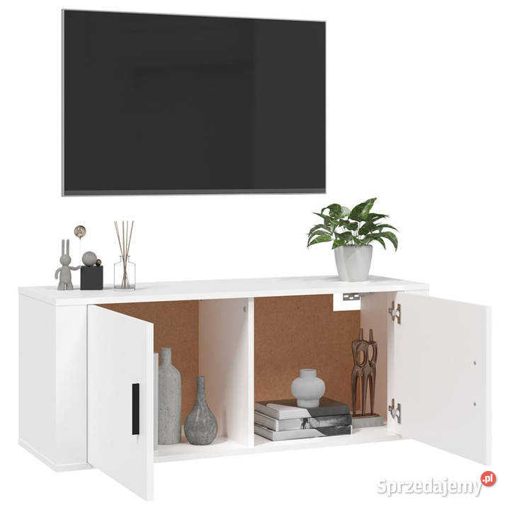 Wisząca szafka telewizyjna biała 100x345x40 Warszawa