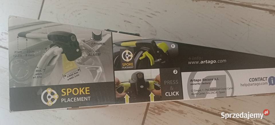 Blokada kierownicy z alarmem ARTAGO sprzedam