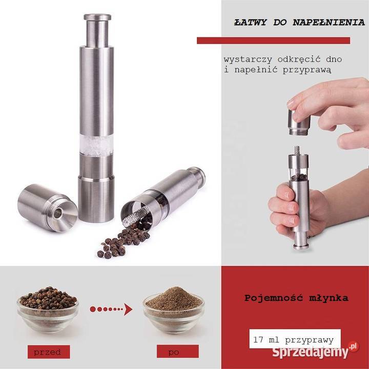 ZESTAW młynek DO SOLI I PIPERZU 2 podstawka
