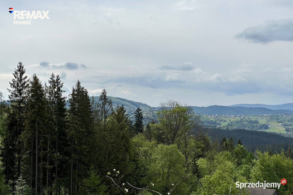 Istebna widokowa działka 6600 m z domem stawem śląskie