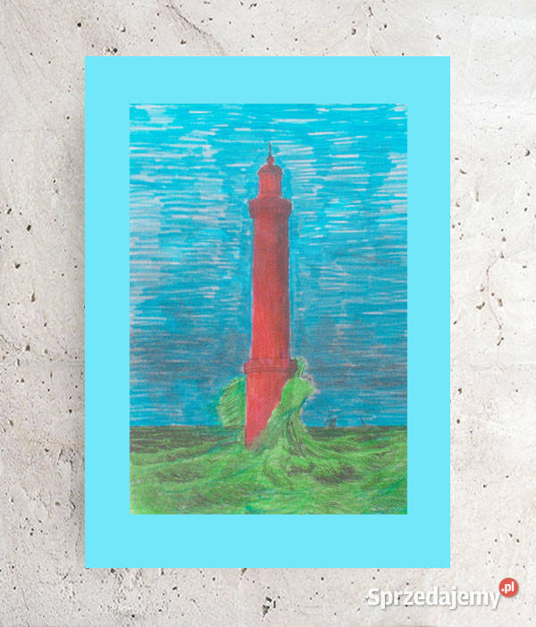 morze plakat A4 vintage obrazek z latarni morską Obrazki i obrazy Olsztyn