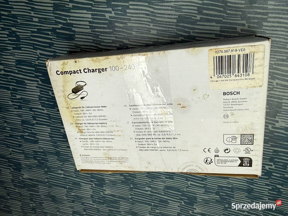 Ładowarka System BOSCH Rower Elektryczny 36V 2A Gostynin sprzedam