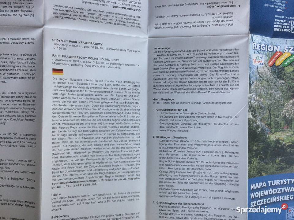 1031 Mapa Turystyczna Województwa Szczecin sprzedam
