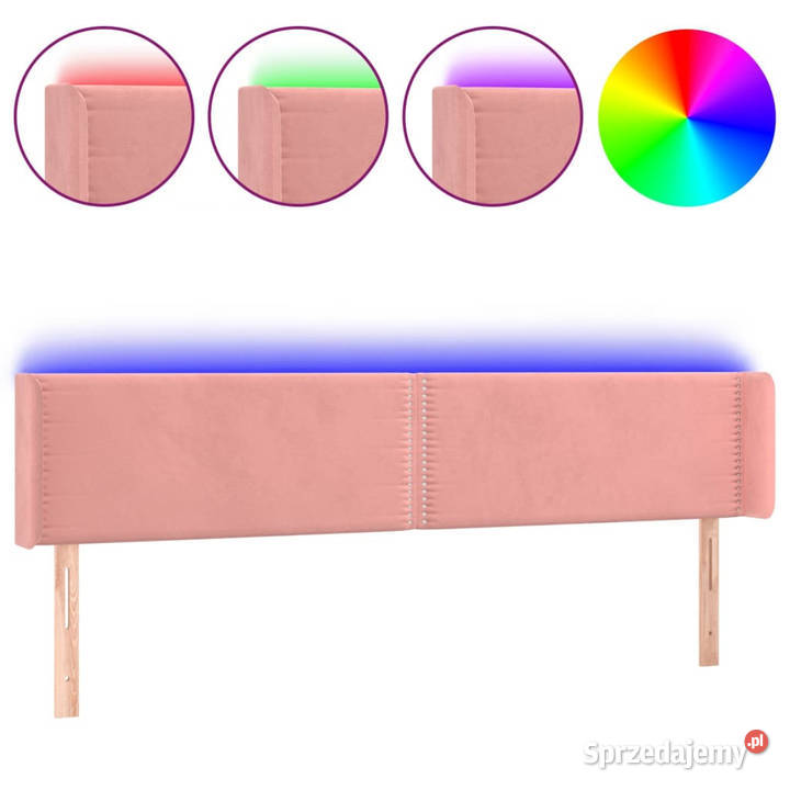 Zagłówek do łóżka z LED różowy 163x16x7888 Warszawa