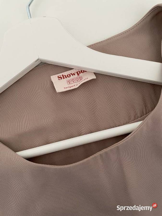 Sukienka mini SHOWPO pudrowy róż prosty krój 46 Odzież damska Ząbki