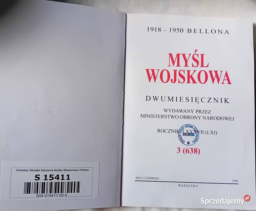 Dwumiesięcznik Myśl wojskowa 3 majczerwiec 2005 wielkopolskie Koźminek sprzedam