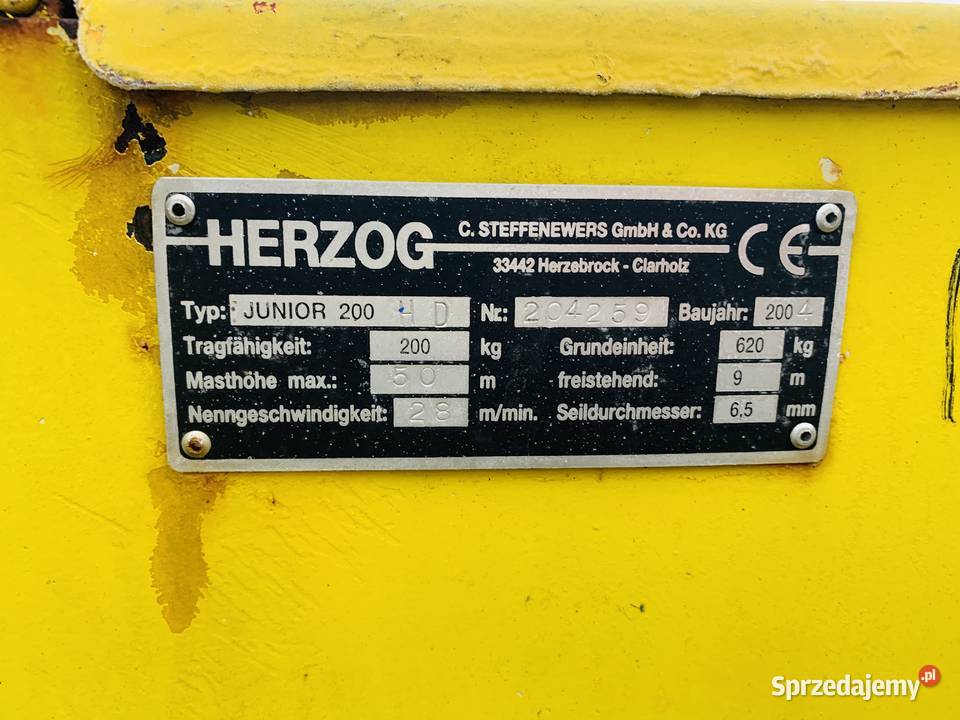 Winda Budowlana wyciąg HERZOG Junior 200 HD