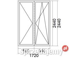 Drzwi BALKONOWE 2SK słupek ruchomy RUR 1720 x Rudolfowo sprzedam