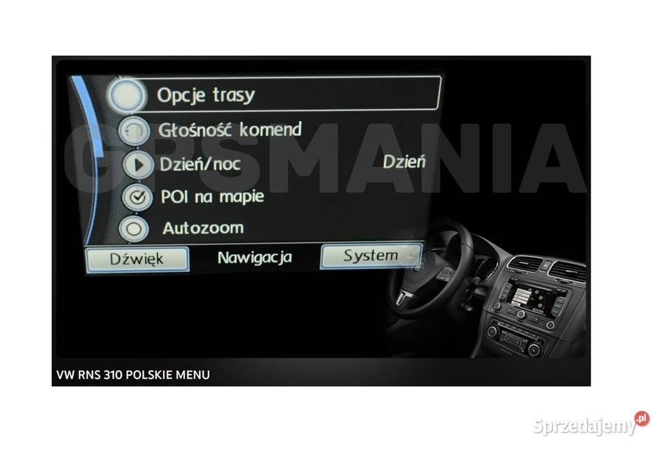 RNS 310 polskie menu polski lektor VW Skoda Seat GPS i akcesoria łódzkie Aleksandrów Łódzki sprzedam