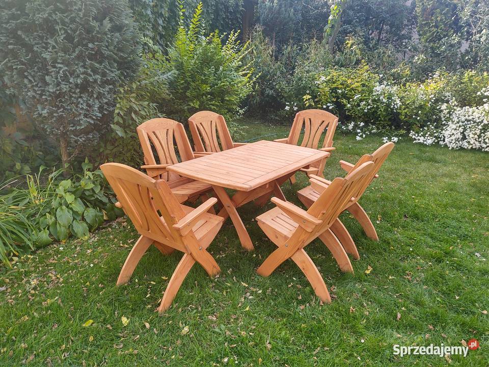 Meble ogrodowe drewniane składane meble tarasowe śląskie Kalety