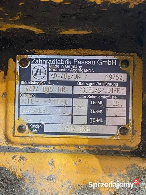 ZF 4474 452 100 ZP 111 66640 Jastrzębniki sprzedam