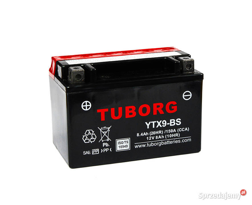 Akumulator Tuborg YTX9BS 12V 84Ah 150A L Części i akcesoria motocyklowe