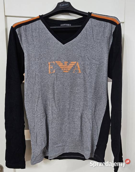 Armani L piękna bluza bluzka czarna t shirt made