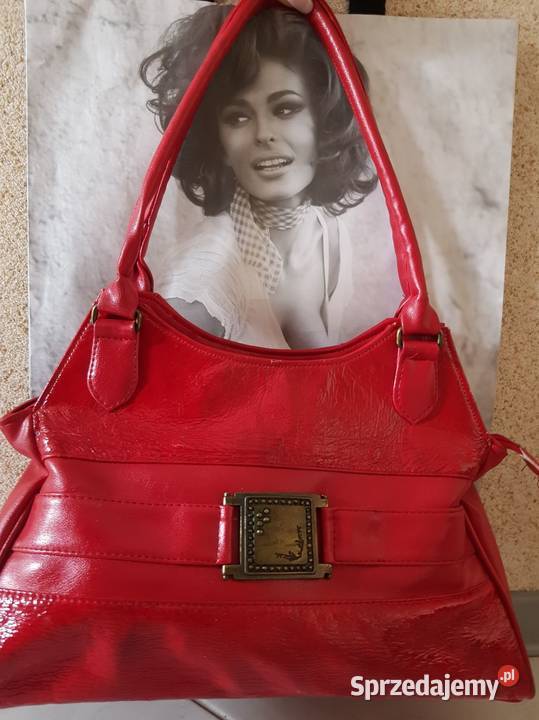 Torebka na ramię shopper do ręki modna czerwona
