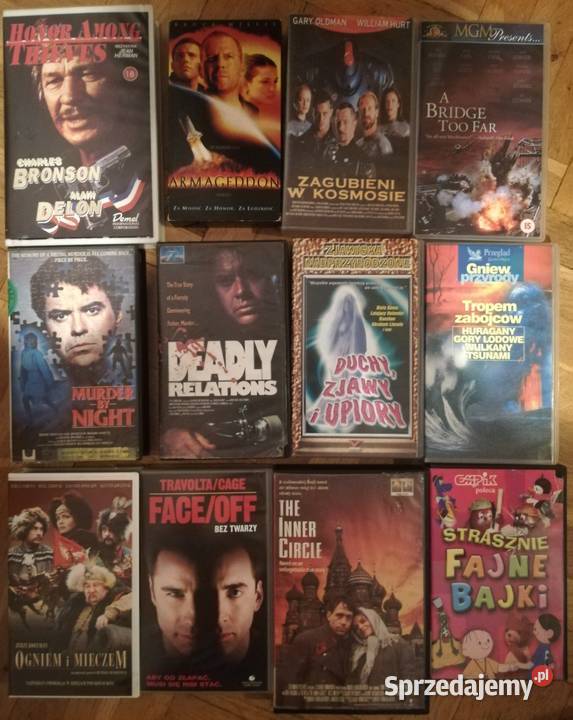 Filmy na kasetach VHS 53 sztuk w stanie
